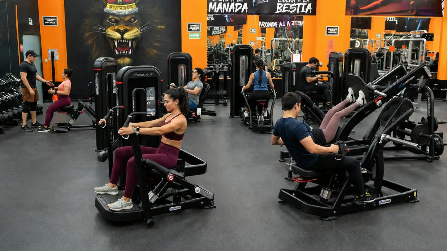 Visual publicitario de Empire Fitness 31 Poniente con equipo de fuerza negro inspirado en referencias oficiales Nautilus