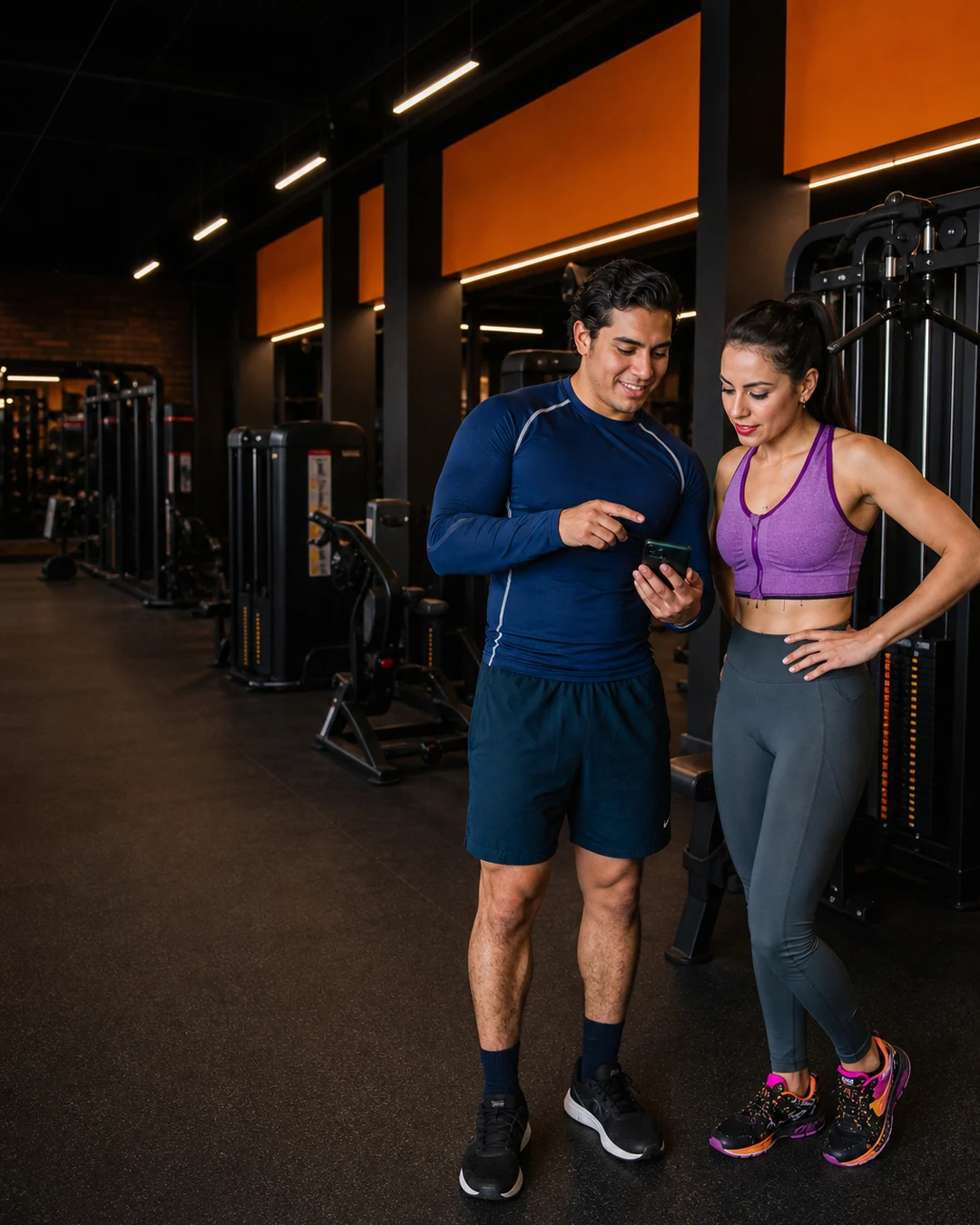 Visual de campaña Empire Fitness sobre experiencia de entrenamiento para Vive La Ciénega, con equipo de fuerza negro inspirado en referencias oficiales Nautilus